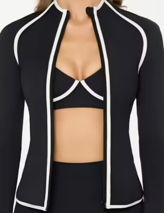 Contrast Trim Zip Jacket