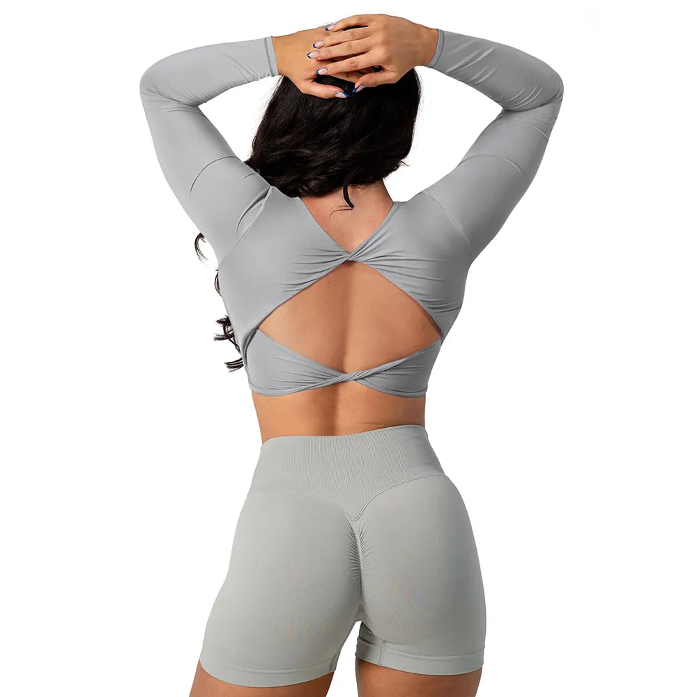 Twist Open Back Crop Top