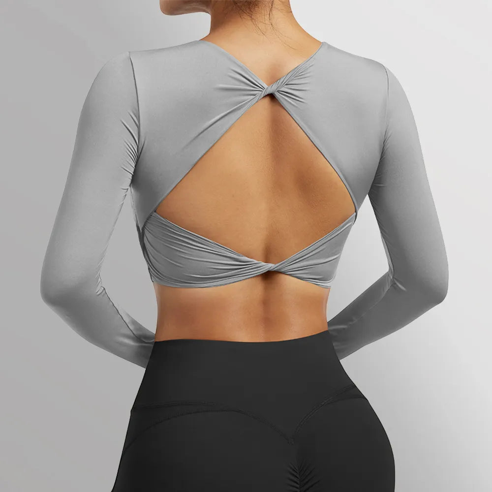 Twist Open Back Crop Top