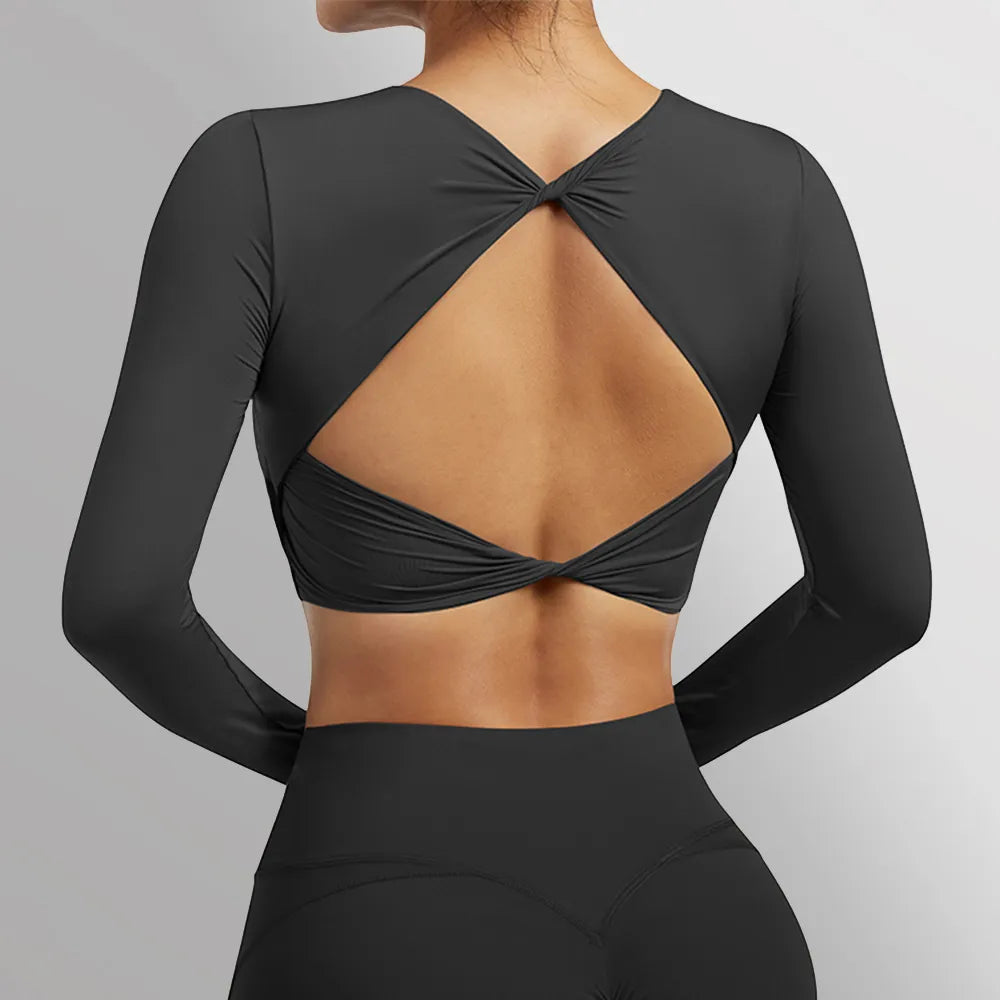 Twist Open Back Crop Top