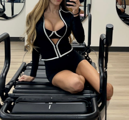 Contrast Trim Halter Bra